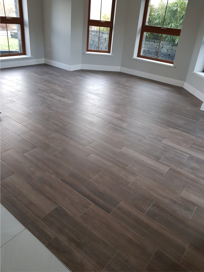 Timber effect floor tiles in sun room Cootehall, County Roscommon - supplied and installed by North West Tiles & Timber, Ireland