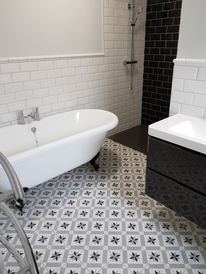 Traditional style bathroom installation in a Rooskey home by North West Tiles & Timber, Ireland